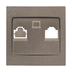 Розетка ВАЛЕНСИЯ EKF лицевая панель RJ-45 1-местная графит, изображение