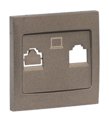 Розетка ВАЛЕНСИЯ EKF лицевая панель RJ-45 2-местная графит, вид