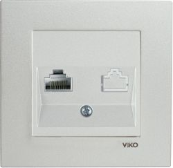 Розетка RJ-45 1 пост Viko Novella белый металлик, картинка