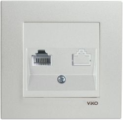 Розетка RJ-11 1 пост Viko Novella белый, картинка