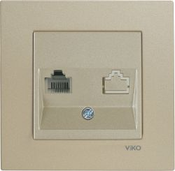Розетка RJ-11 1 пост Viko Novella бронзовый, картинка