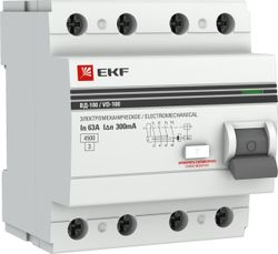 Устройство защитного отключения EKF PROxima ELCB-4-63-300-EM-PRO 4P 63 A, крупный план