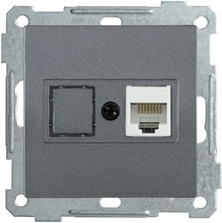 Розетка RJ-45 1 пост IEK BOLERO антрацит, фотография