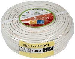 Провод силовой ПВС 3x1,5 кв.мм 100 м, фотография