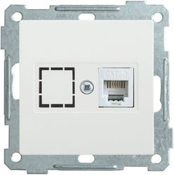 Розетка RJ-12 1 пост IEK BOLERO белый, крупный план