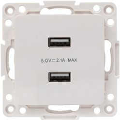 Розетка USB 2 поста EKF Стокгольм/PROxima белый, детальное фото