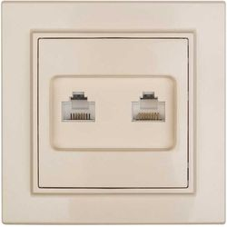 Розетка RJ-45 2 поста EKF Минск бежевый, картинка