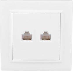 Розетка RJ-45,RJ-11 1 пост EKF Минск белый, детальное фото