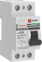 УЗО 300МА двухполюсный EKF PROX 2P 63А, фотография
