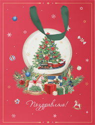 Пакет подарочный CITY HOME TRADE New Years Joy 19х14х9см, эффект, изображение