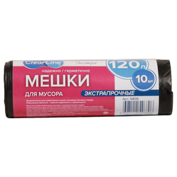 Мешки для мусора CLEAR LINE экстрапрочные, 120л, Арт.6806, 10шт, вид