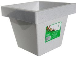 Кашпо Darel plastic Квадро 14,5х14,5х12,5 см 1,5 л полипропиленовое белое, детальное фото