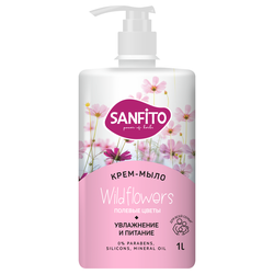 Мыло Sanfito Sensitive жидкое Полевые цветы, 1 л, фотография