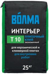 Плиточный клей цементный Волма Интерьер Т10 25 кг, изображение