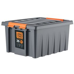 Ящик Roxor Consumer с крышкой особопрочный 36 серия Rox Box Pro, антрацитовый, детальное фото