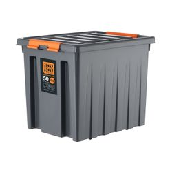 Ящик Roxor Consumer с крышкой особопрочный 50 серия Rox Box Pro, антрацитовый, крупный план
