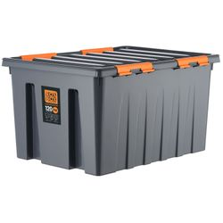 Ящик Roxor Consumer с крышкой особопрочный 120 серия Rox Box Pro, антрацитовый, картинка