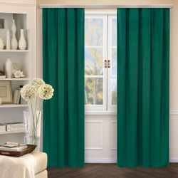 Комплект штор из бархата Linen Way изумруд 145х270, крупный план