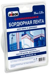 Самоклеющаяся бордюрная лента UNIBOB для ванн 38 мм х 3,35 м белая, вид