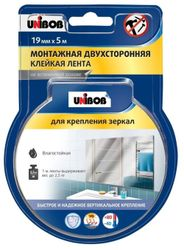 Лента монтажная двухсторонняя для зеркал UNIBOB 19ммх5м, вспененный полиэтилен, детальное фото