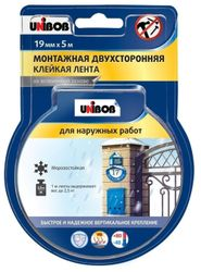 Лента монтажная двухсторонняя для наружных работ UNIBOB 19м, вспененный полиэтилен, вид