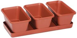 Набор кашпо Darel Plastic JARDINI 33x16,5x8,5 см полипропиленовое терракот, фотография