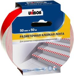 Сигнальная лента UNIBOB 50 мм х 50 м красно-белая, картинка