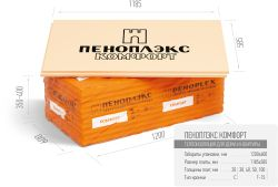 Экструзионный пенополистирол XPS ПЕНОПЛЭКС КОМФОРТ 1185х585х100 мм 0,69 м², фото