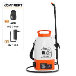 Опрыскиватель аккумуляторный DAEWOO DSA 6Li, Li-Ion аккумулятор 16В, 3Ач, с зарядным устройством 1А, 6л, крупный план
