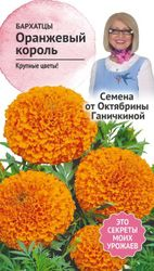 Семена Бархатца Октябрина Ганичкина Оранжевый король 0,5 г, фото