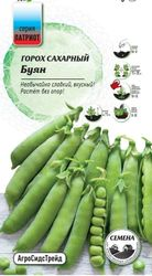 Семена Горох Буян - сахарный 5 г ПАТРИОТ, крупный план