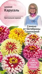 Семена Циннии Октябрина Ганичкина Карусель 0,2 г, крупный план
