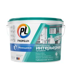 Краска Profilux PL-13L интерьерная моющаяся, супербелая, база 1, 1,7 кг, фотография