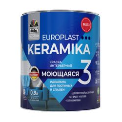 Краска DUFA PREMIUM EUROPLAST KERAMIKA 3  интерьерная моющаяся база 3 0,9л, изображение