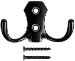 Мебельный крючок KERRON Hooks KR 0020 BL двухрожковый, матовый черный, вид