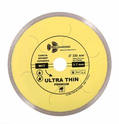Диск алмазный отрезной TRIO-DIAMOND 230x25,4 Сплошной ультратонкий hot press UTW506, детальное фото