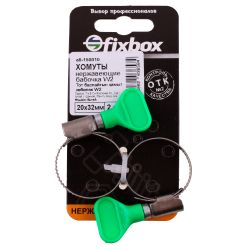 Хомут нержавеющий бабочка FixBox W2 20-32 мм 2 шт, фото