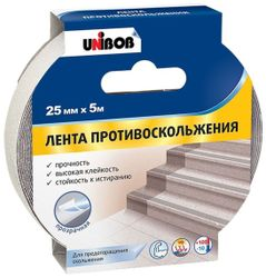 Противоскользящая лента UNIBOB 25 мм х 5 м серая, детальное фото