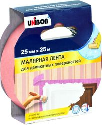 Лента малярная UNIBOB для деликатных поверхностей 25мм х 25м, фотография