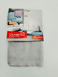 Салфетка Микрофибра серый плюш 30х30см 250гр, картинка