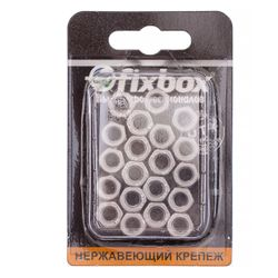 Гайка нержавеющий FixBox DIN 934 М 6 20 шт, крупный план