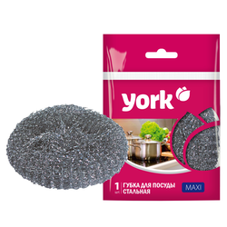Губка стальная Макси YORK  11 х 11 х 3 см., фото
