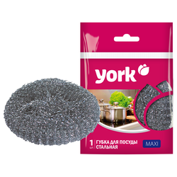 Губка стальная Макси YORK  11 х 11 х 3 см., картинка