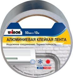 Лента клейкая UNIBOB, алюминиевая 50мм х 10м, фото
