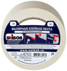 Малярная лента UNIBOB 38 мм х 50 м белая, изображение