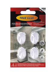 Крючки самоклеящиеся TRUE GLUE овальные белые 4 шт, фотография
