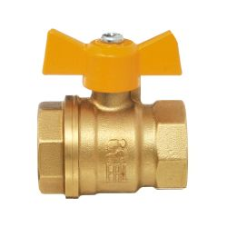 Кран шаровой БАЗ Standart 11Б27п для газа ручка "бабочка" 1/2"-1/2" вн.-вн. DN15 PN40, крупный план