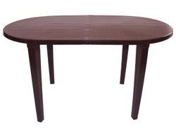 Стол пластиковый овальный, шоколадный, 140х80х70см, детальное фото