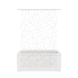 Шторка для ванной комнаты PEVA "SILVER GLASS" 200*180 FORA, крупный план