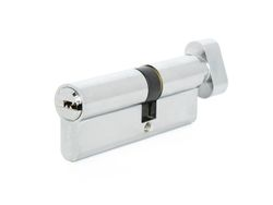 Цилиндровый механизм PALLADIUM zn 80 (30+10+40) c bk cp хром с вертушкой, фотография